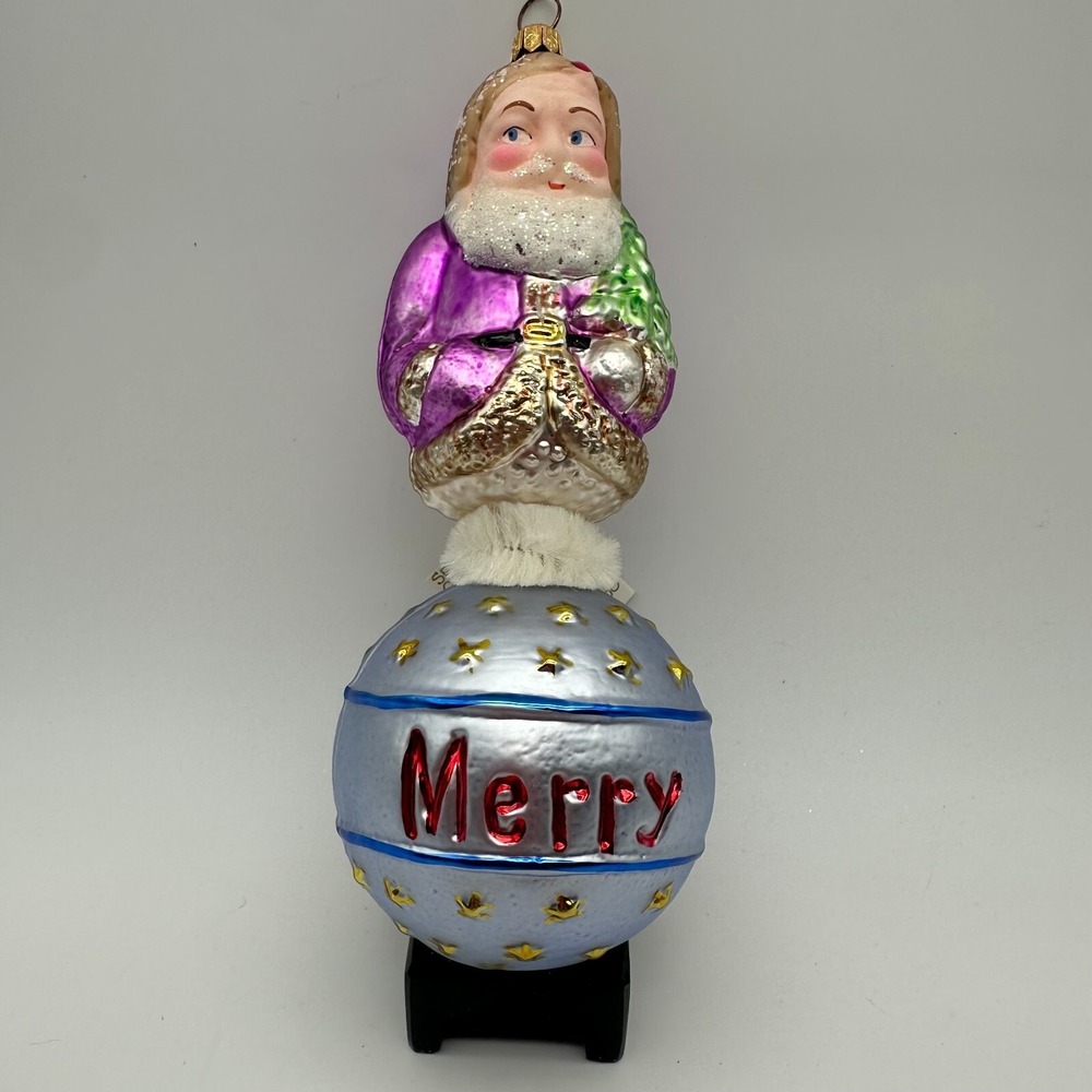 Christopher Radko Seasons Greetings Santa 7" ornament